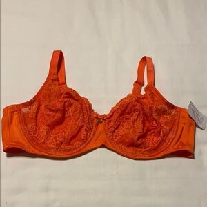 Auden Orange Lace Bra with Adjustable Straps